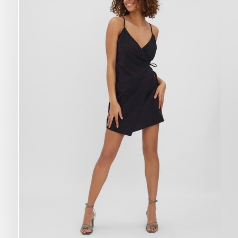 NWT, La Hearts Black Ruched Mini Dress